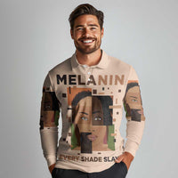 Melanin Every Shade Slays Long Sleeve Polo Shirt African Women