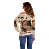 Melanin Every Shade Slays Off Shoulder Sweater African Women