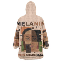 Melanin Every Shade Slays Wearable Blanket Hoodie African Women