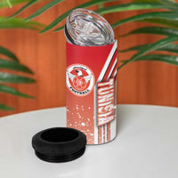 Tunisia Football 4 in 1 Can Cooler Tumbler Eagles of Carthage Soccer - Road To Champion