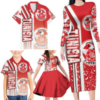 Tunisia Football Family Matching Long Sleeve Bodycon Dress and Hawaiian Shirt Eagles of Carthage Soccer - Road To Champion