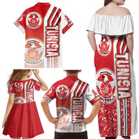 Tunisia Football Family Matching Off Shoulder Maxi Dress and Hawaiian Shirt Eagles of Carthage Soccer - Road To Champion