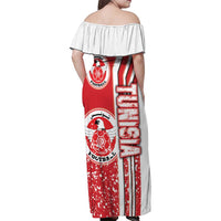 Tunisia Football Family Matching Off Shoulder Maxi Dress and Hawaiian Shirt Eagles of Carthage Soccer - Road To Champion