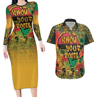 African Map Graffiti Couples Matching Long Sleeve Bodycon Dress and Hawaiian Shirt Know You Roots - Wonder Print Shop