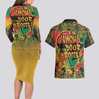 African Map Graffiti Couples Matching Long Sleeve Bodycon Dress and Hawaiian Shirt Know You Roots - Wonder Print Shop