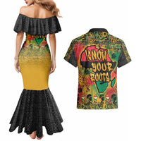 African Map Graffiti Couples Matching Mermaid Dress and Hawaiian Shirt Know You Roots - Wonder Print Shop