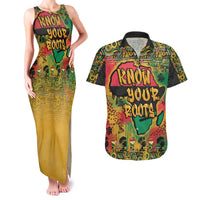 African Map Graffiti Couples Matching Tank Maxi Dress and Hawaiian Shirt Know You Roots - Wonder Print Shop