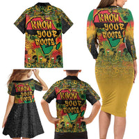 African Map Graffiti Family Matching Long Sleeve Bodycon Dress and Hawaiian Shirt Know You Roots - Wonder Print Shop