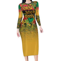 African Map Graffiti Family Matching Long Sleeve Bodycon Dress and Hawaiian Shirt Know You Roots - Wonder Print Shop