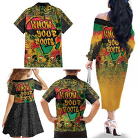 African Map Graffiti Family Matching Off The Shoulder Long Sleeve Dress and Hawaiian Shirt Know You Roots - Wonder Print Shop