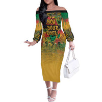African Map Graffiti Family Matching Off The Shoulder Long Sleeve Dress and Hawaiian Shirt Know You Roots - Wonder Print Shop