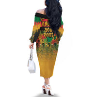 African Map Graffiti Family Matching Off The Shoulder Long Sleeve Dress and Hawaiian Shirt Know You Roots - Wonder Print Shop