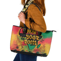 African Map Graffiti Leather Tote Bag Know You Roots - Wonder Print Shop