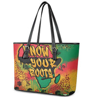 African Map Graffiti Leather Tote Bag Know You Roots - Wonder Print Shop