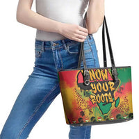 African Map Graffiti Leather Tote Bag Know You Roots - Wonder Print Shop