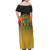 African Map Graffiti Off Shoulder Maxi Dress Know You Roots - Wonder Print Shop