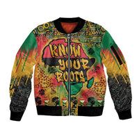 African Map Graffiti Sleeve Zip Bomber Jacket Know You Roots - Wonder Print Shop