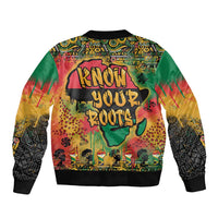 African Map Graffiti Sleeve Zip Bomber Jacket Know You Roots - Wonder Print Shop