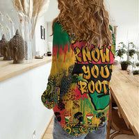 African Map Graffiti Women Casual Shirt Know You Roots - Wonder Print Shop