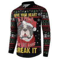 Give Your Heart Pitbull Dog Button Sweatshirt The Will Never Break It - Wonder Print Shop