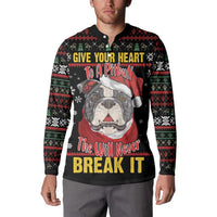Give Your Heart Pitbull Dog Button Sweatshirt The Will Never Break It - Wonder Print Shop