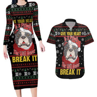 Give Your Heart Pitbull Dog Couples Matching Long Sleeve Bodycon Dress and Hawaiian Shirt The Will Never Break It - Wonder Print Shop