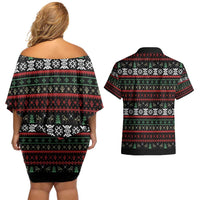 Give Your Heart Pitbull Dog Couples Matching Off Shoulder Short Dress and Hawaiian Shirt The Will Never Break It - Wonder Print Shop