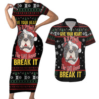 Give Your Heart Pitbull Dog Couples Matching Short Sleeve Bodycon Dress and Hawaiian Shirt The Will Never Break It - Wonder Print Shop