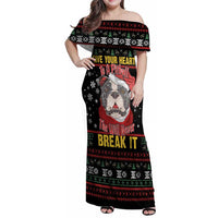 Give Your Heart Pitbull Dog Family Matching Off Shoulder Maxi Dress and Hawaiian Shirt The Will Never Break It - Wonder Print Shop
