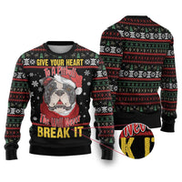 Give Your Heart Pitbull Dog Ugly Christmas Sweater The Will Never Break It - Wonder Print Shop
