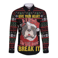 Give Your Heart Pitbull Dog Long Sleeve Button Shirt The Will Never Break It - Wonder Print Shop
