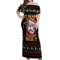 Give Your Heart Pitbull Dog Off Shoulder Maxi Dress The Will Never Break It - Wonder Print Shop