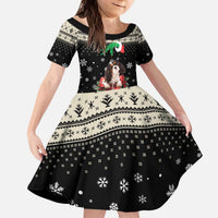 Cavalier King Charles Spaniel Xmas Ball Kid Short Sleeve Dress Christmas Dog Lovers - Wonder Print Shop