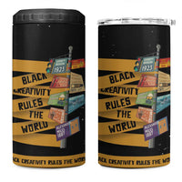 Black Creativity Rules The World 4 in 1 Can Cooler Tumbler African Creativity - Wonder Print Shop