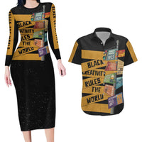 Black Creativity Rules The World Couples Matching Long Sleeve Bodycon Dress and Hawaiian Shirt African Creativity - Wonder Print Shop