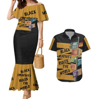 Black Creativity Rules The World Couples Matching Mermaid Dress and Hawaiian Shirt African Creativity - Wonder Print Shop