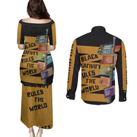 Black Creativity Rules The World Couples Matching Puletasi and Long Sleeve Button Shirt African Creativity - Wonder Print Shop