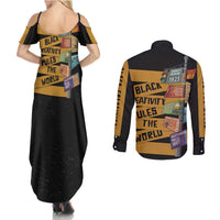 Black Creativity Rules The World Couples Matching Summer Maxi Dress and Long Sleeve Button Shirt African Creativity - Wonder Print Shop