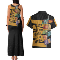 Black Creativity Rules The World Couples Matching Tank Maxi Dress and Hawaiian Shirt African Creativity - Wonder Print Shop