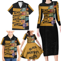 Black Creativity Rules The World Family Matching Long Sleeve Bodycon Dress and Hawaiian Shirt African Creativity - Wonder Print Shop
