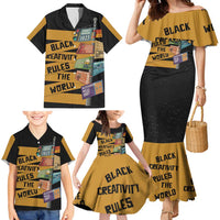 Black Creativity Rules The World Family Matching Mermaid Dress and Hawaiian Shirt African Creativity - Wonder Print Shop