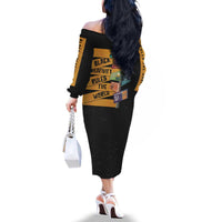 Black Creativity Rules The World Family Matching Off The Shoulder Long Sleeve Dress and Hawaiian Shirt African Creativity - Wonder Print Shop