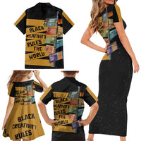 Black Creativity Rules The World Family Matching Short Sleeve Bodycon Dress and Hawaiian Shirt African Creativity - Wonder Print Shop
