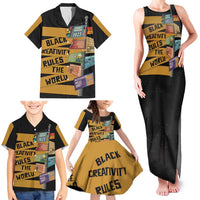 Black Creativity Rules The World Family Matching Tank Maxi Dress and Hawaiian Shirt African Creativity - Wonder Print Shop