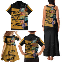Black Creativity Rules The World Family Matching Tank Maxi Dress and Hawaiian Shirt African Creativity - Wonder Print Shop