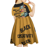Black Creativity Rules The World Kid Short Sleeve Dress African Creativity - Wonder Print Shop