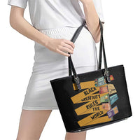 Black Creativity Rules The World Leather Tote Bag African Creativity - Wonder Print Shop