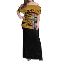 Black Creativity Rules The World Off Shoulder Maxi Dress African Creativity - Wonder Print Shop