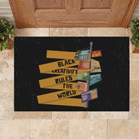Black Creativity Rules The World Rubber Doormat African Creativity - Wonder Print Shop