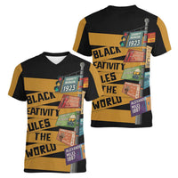 Black Creativity Rules The World Women V-Neck T-Shirt African Creativity - Wonder Print Shop